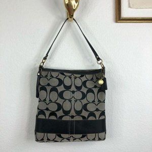 Coach North South Signature C Stripe Canvas Tote